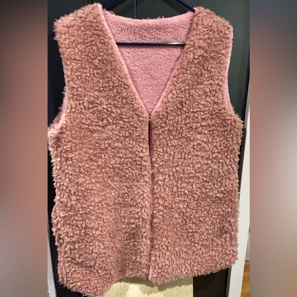 NWOT Pink Sherpa Vest